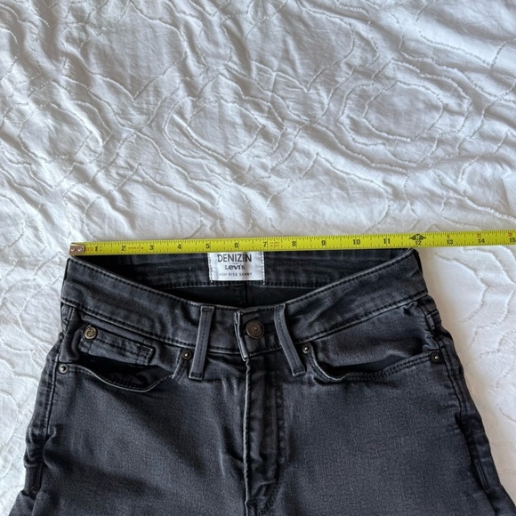 Levi's Denizen High Rise Skinny Black Charcoal Wash Skinny High RiseJeans - Picture 6 of 12